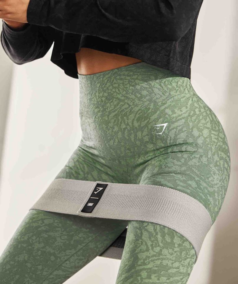 Women's Gymshark Adapt Animal Seamless Leggings Green | NZ 3HNIYF